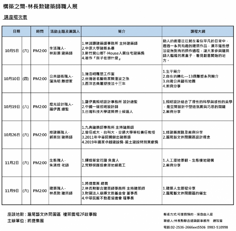 林長勲聯合建築師事務所45週年 將捷27週年特展 滬尾藝文休閒園區
